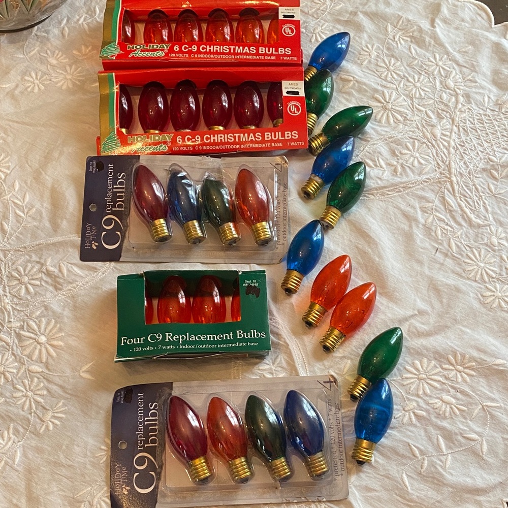 NWOT C9 Christmas Bulbs in Red, Green, red and orange .